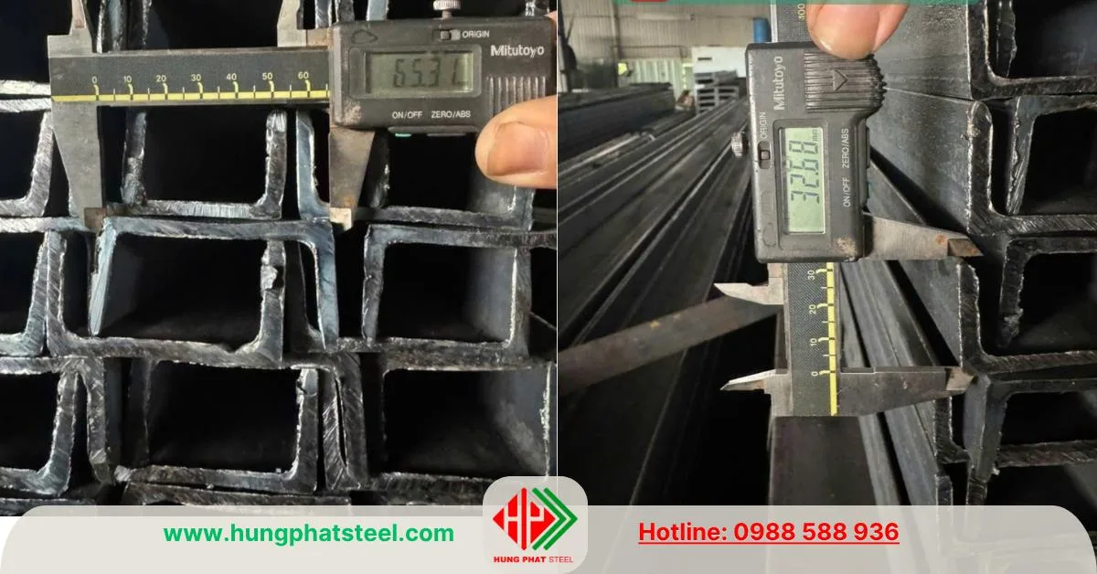 Số đo thực tế thép hình U65 An Khánh