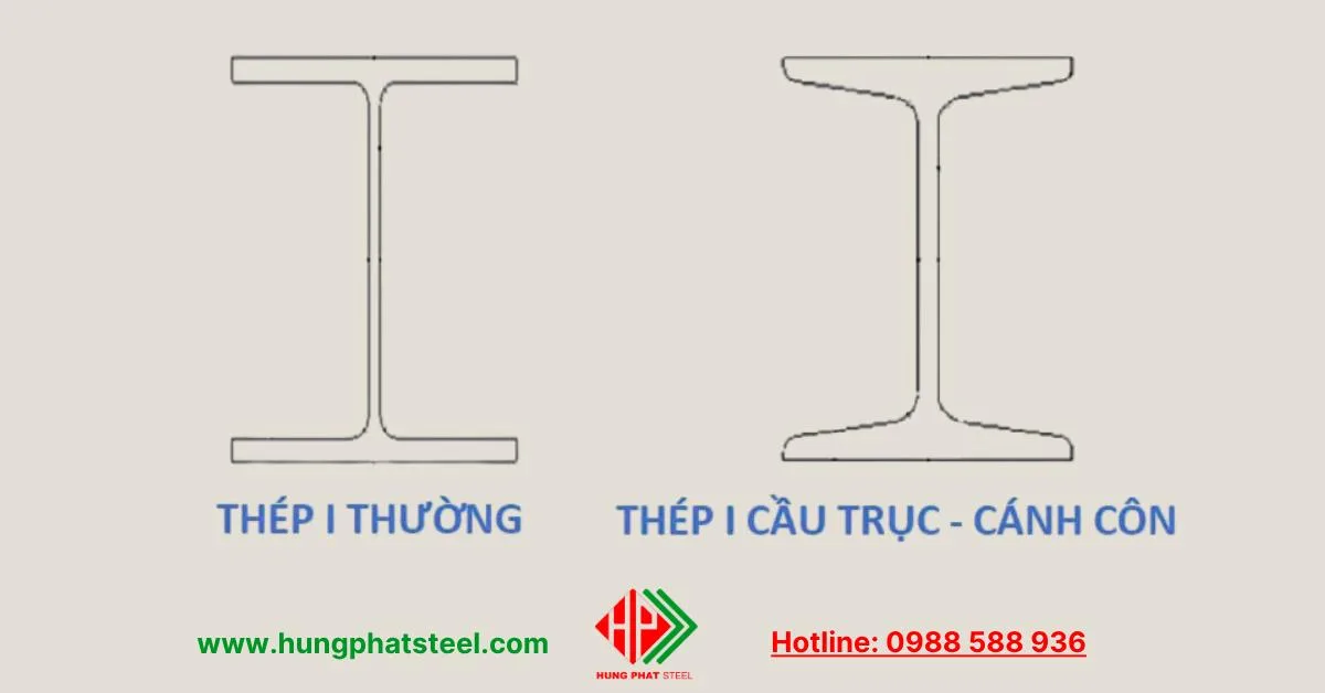 Thép hình I thường và I cánh côn (2)