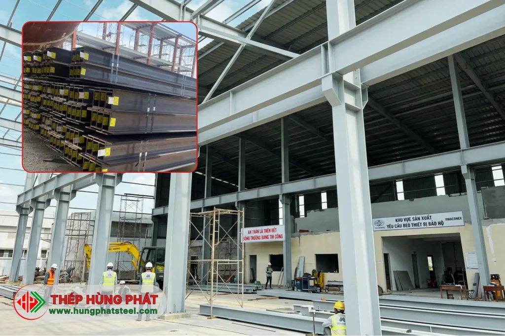 Thép hình H là lựa chọn hàng đầu cho các công trình công nghiệp và dân dụng quy mô lớn.