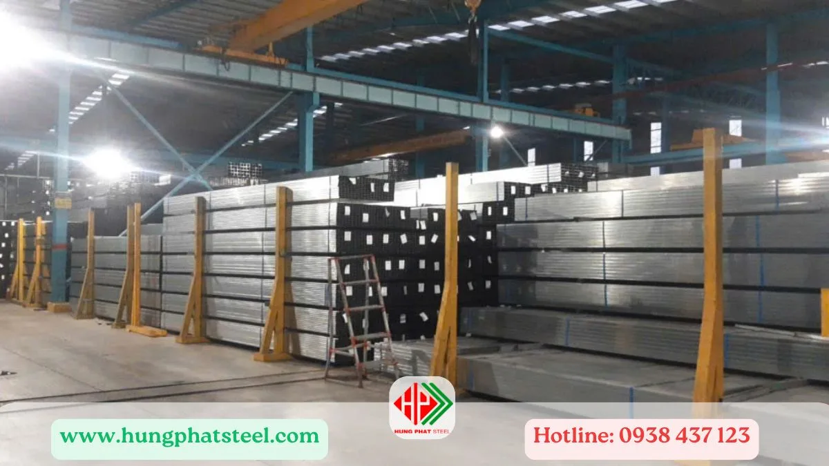 Thép hộp mạ kẽm được ứng dụng rộng rãi trong các công trình công nghiệp và dân dụng