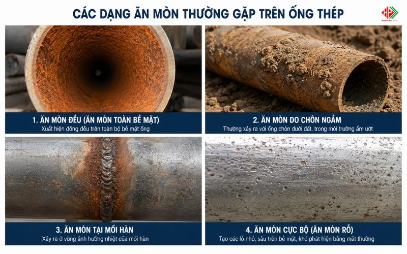 Các dạng ăn mòn trên ống thép