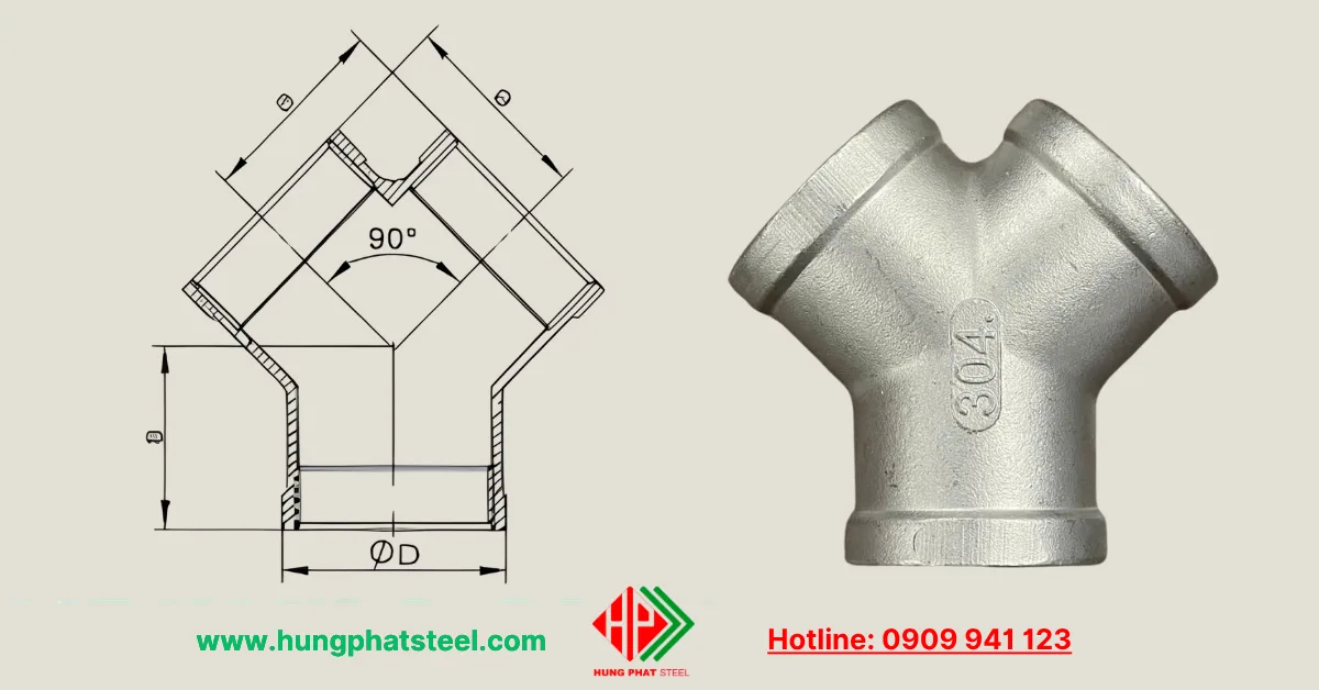 Cấu tạo của Tê ren chữ Y INOX