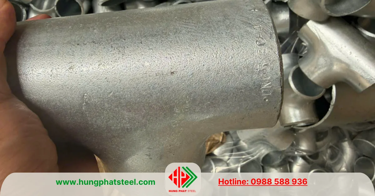 Tê hàn DN65 SCH40 mạ kẽm