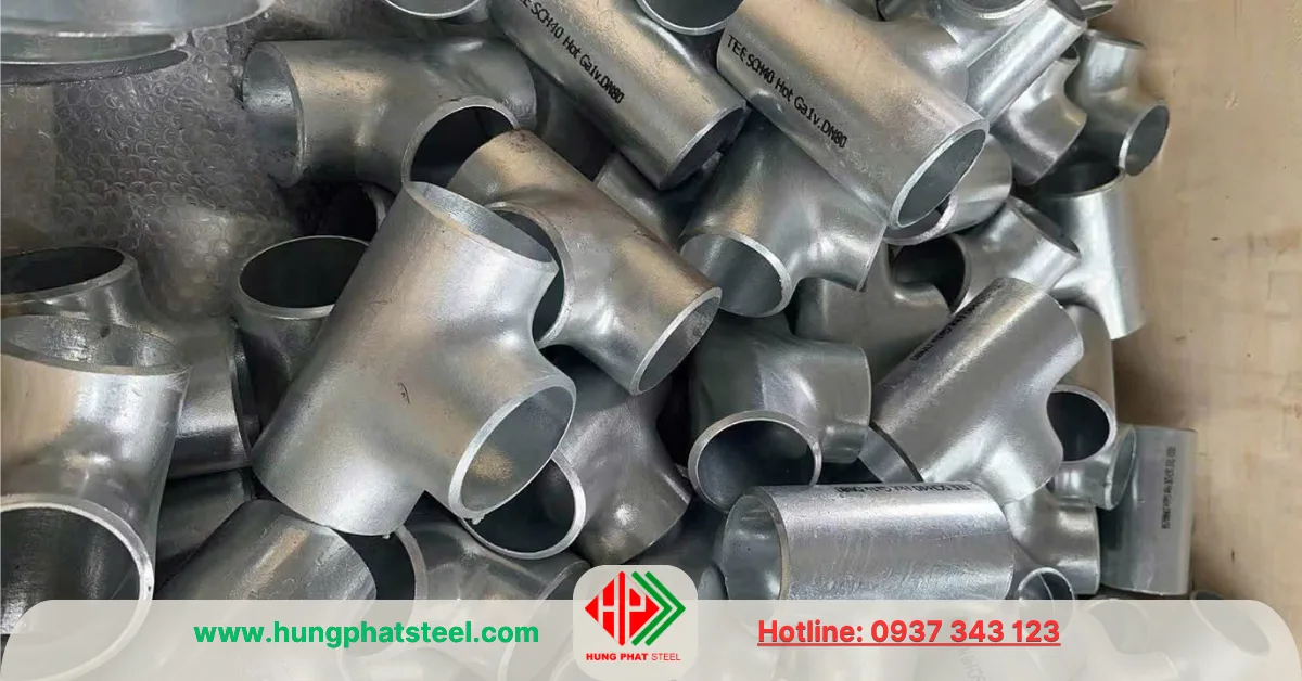 Tê hàn DN80 SCH40 (phi 90) mạ kẽm