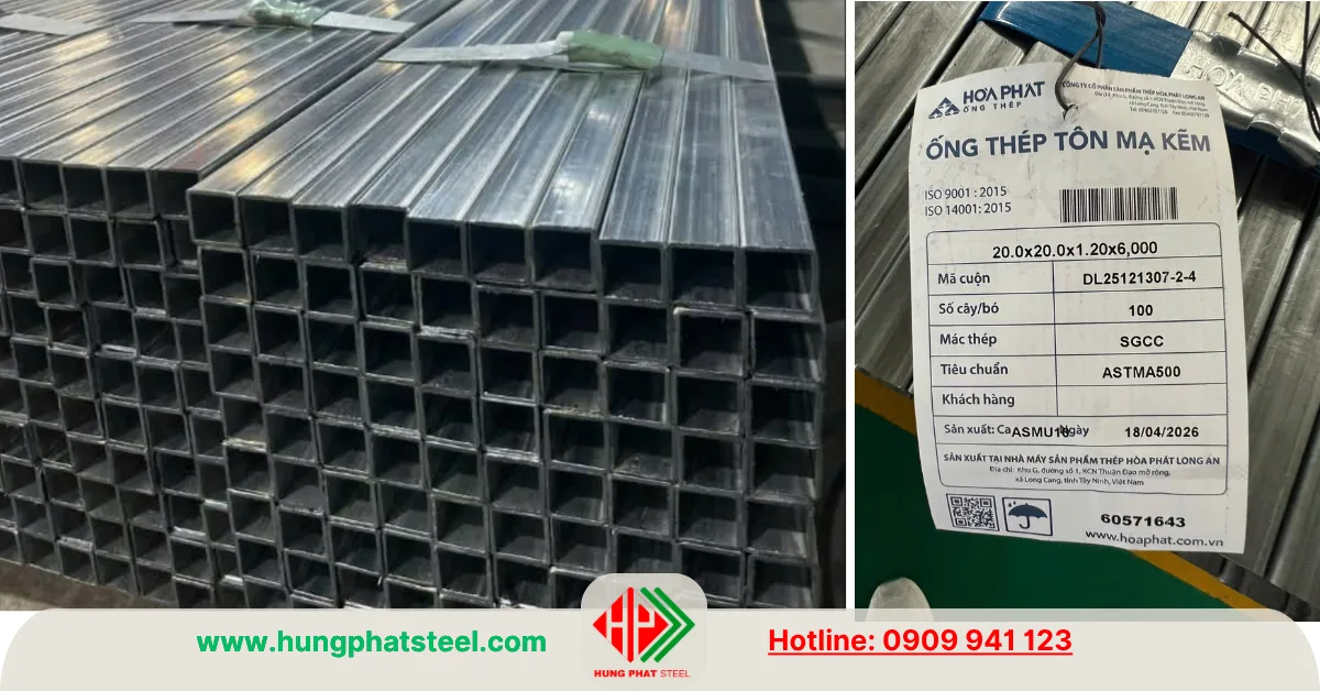 Thép hộp Hòa Phát 20x20
