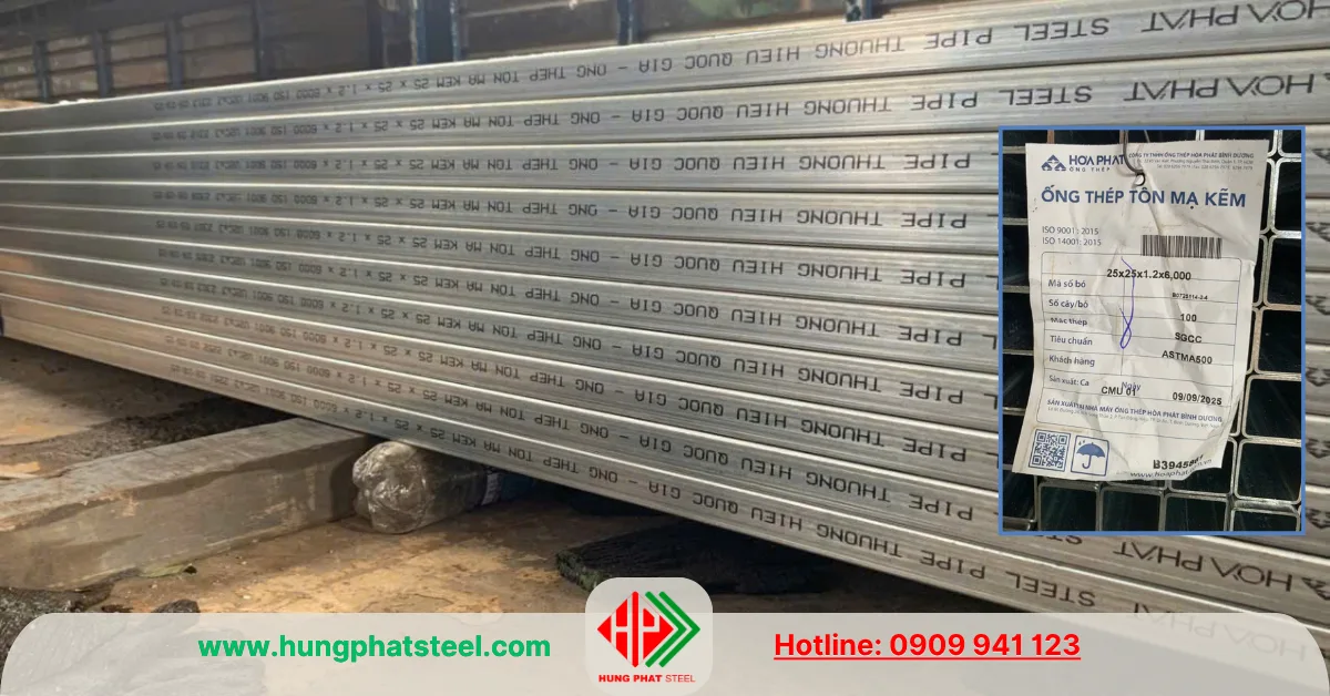 Thép hộp Hòa Phát 25x25