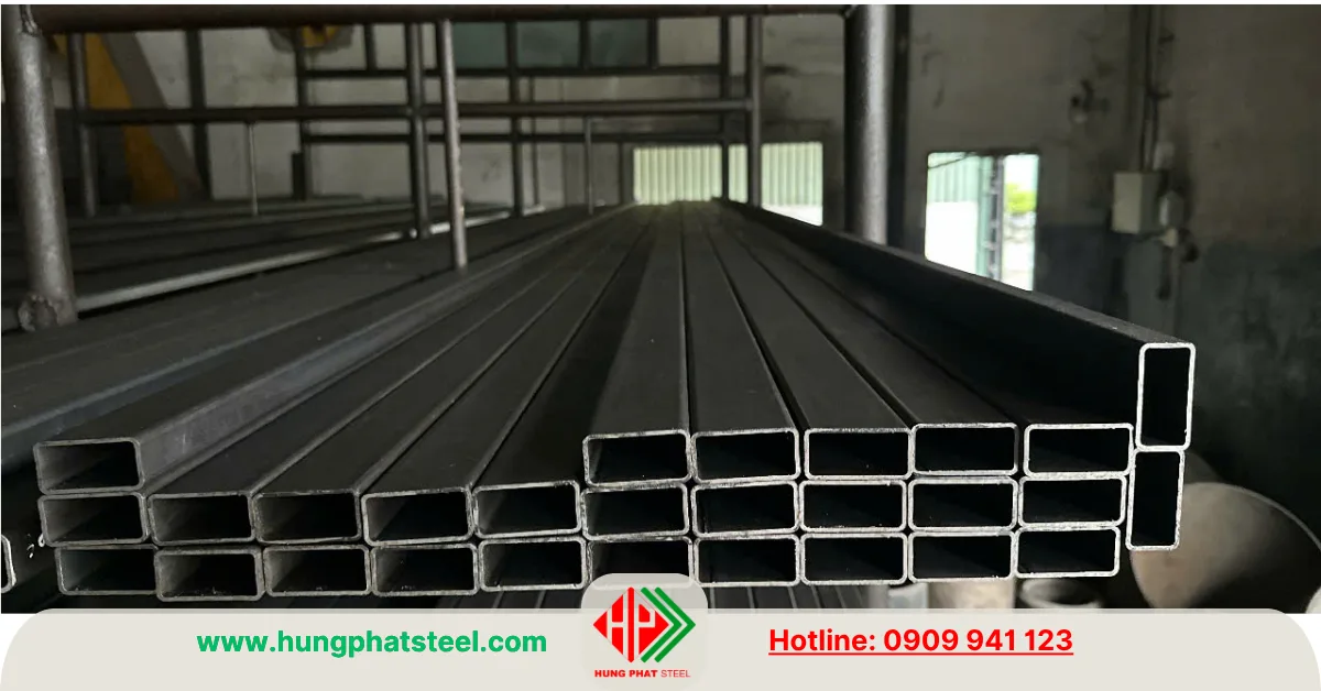 Thép hộp Hòa Phát 25x50 hộp đen