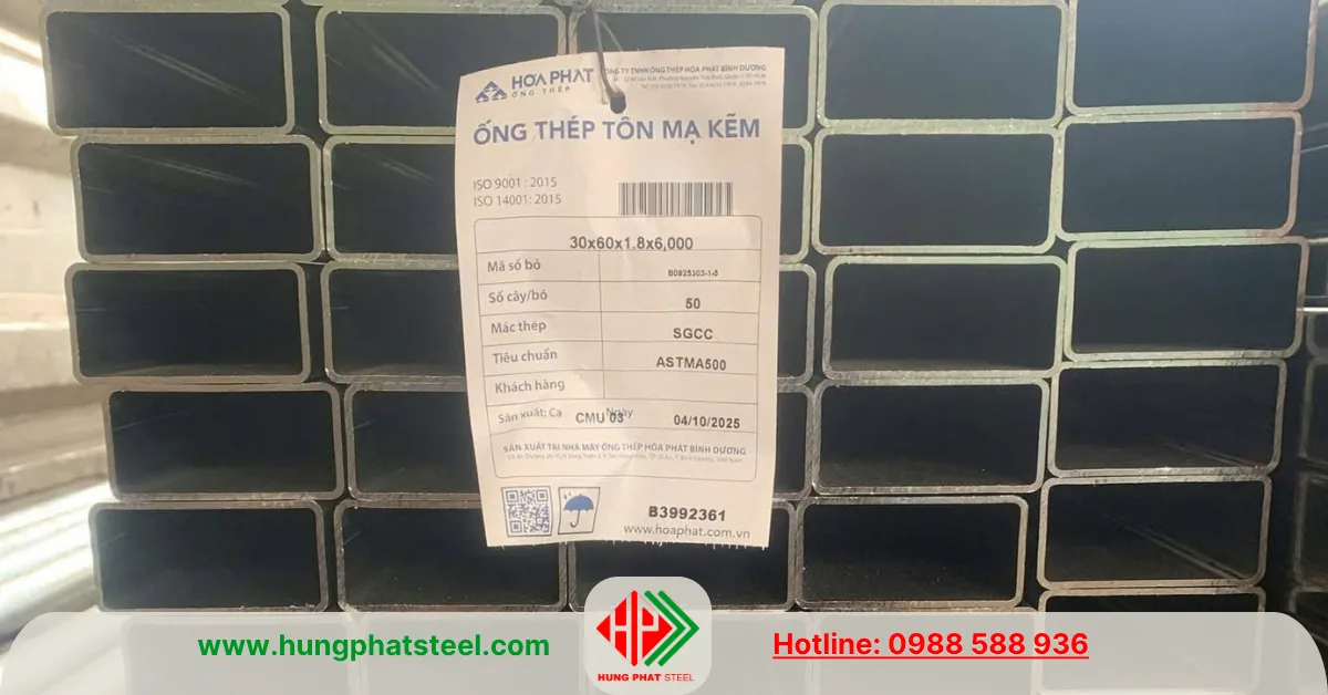 Thép hộp Hòa Phát 30x60