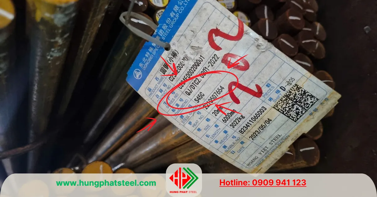 Thép tròn đặc S45C (Láp C45)