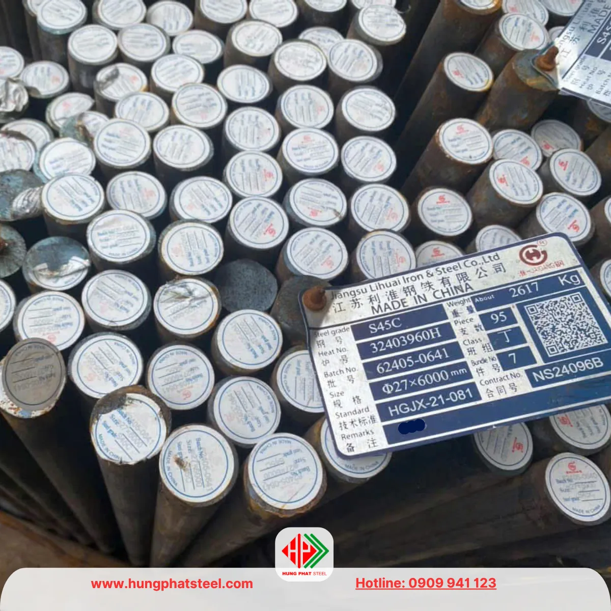 Thép tròn đặc S45C (Láp C45)