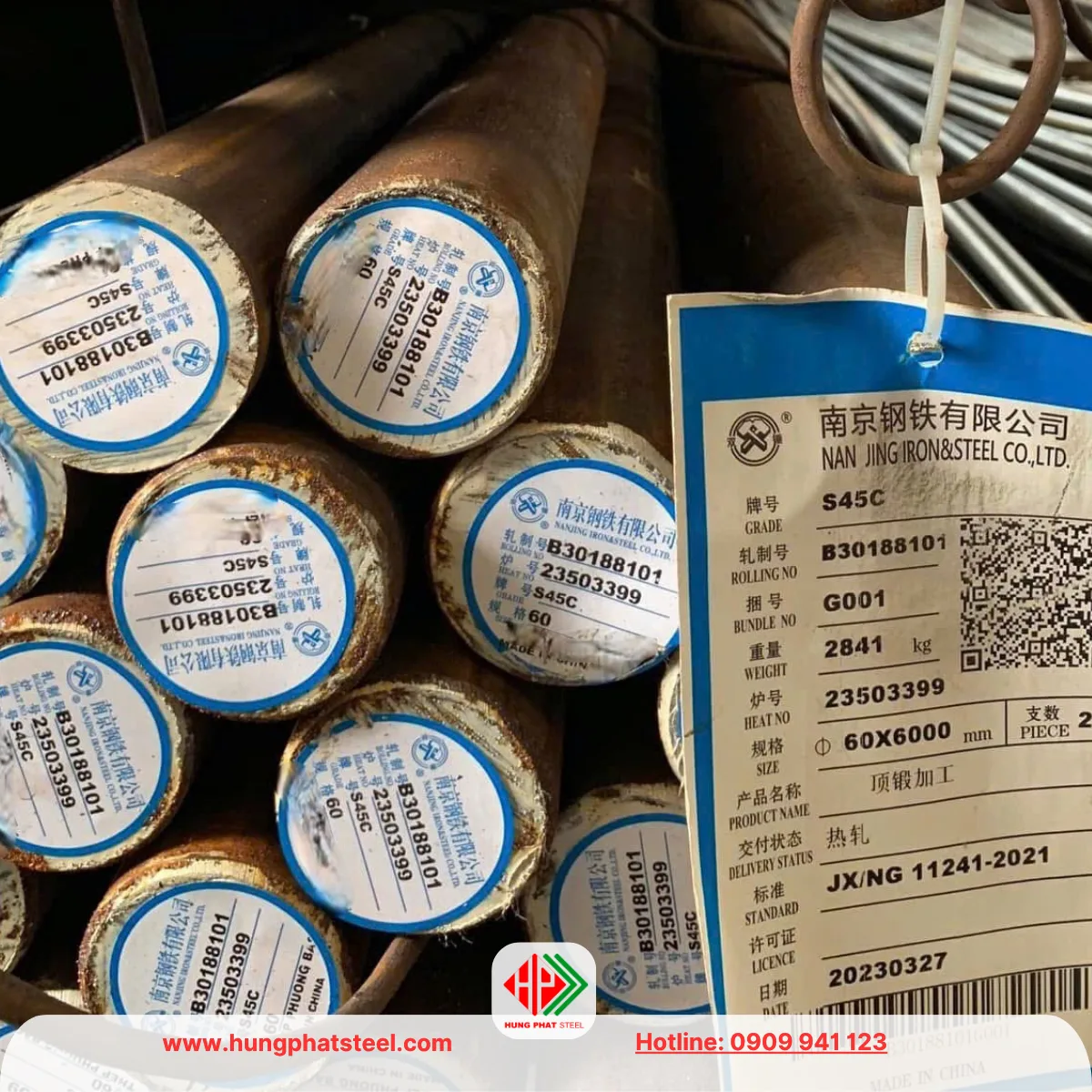 Thép tròn đặc S45C (Láp C45)
