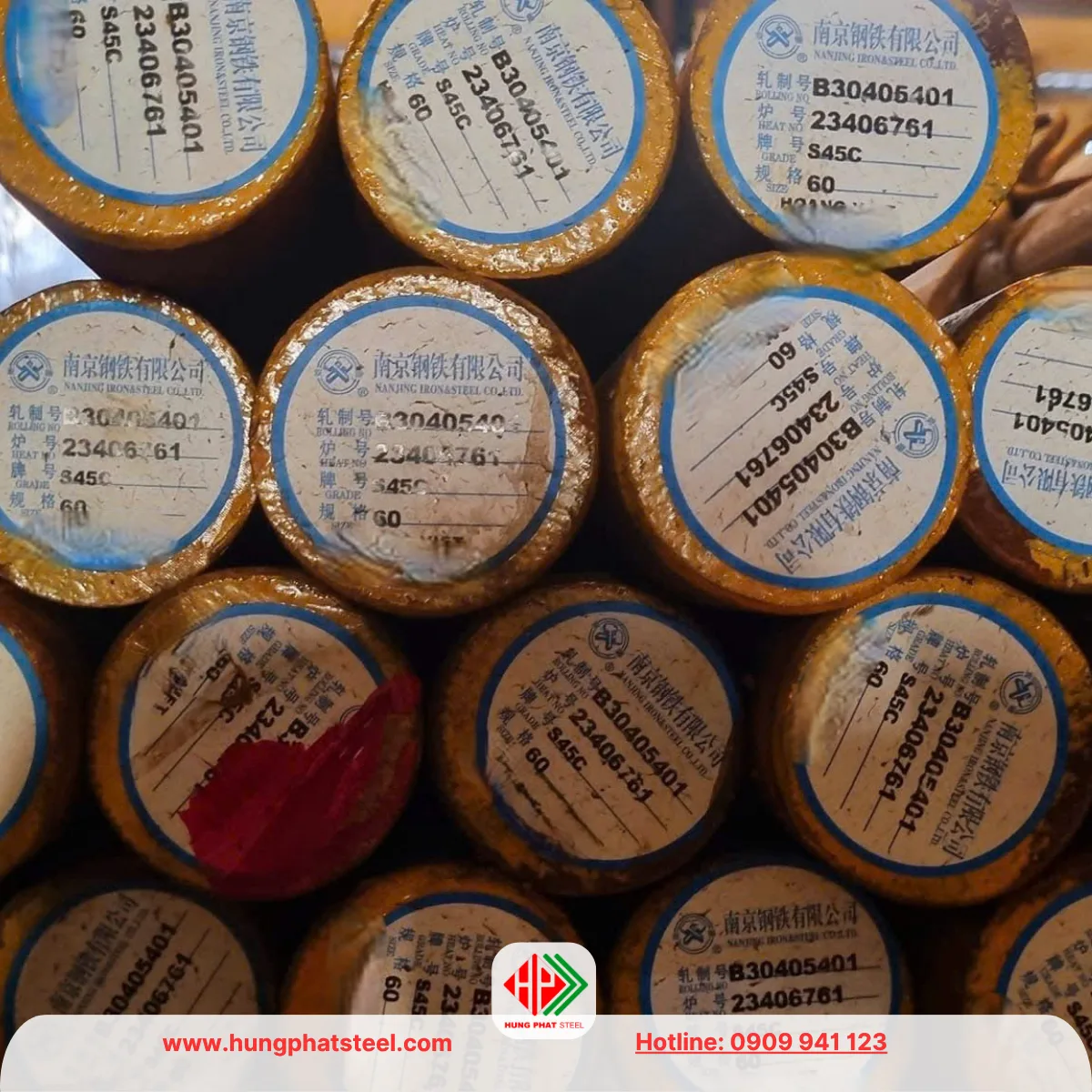 Thép tròn đặc S45C (Láp C45)