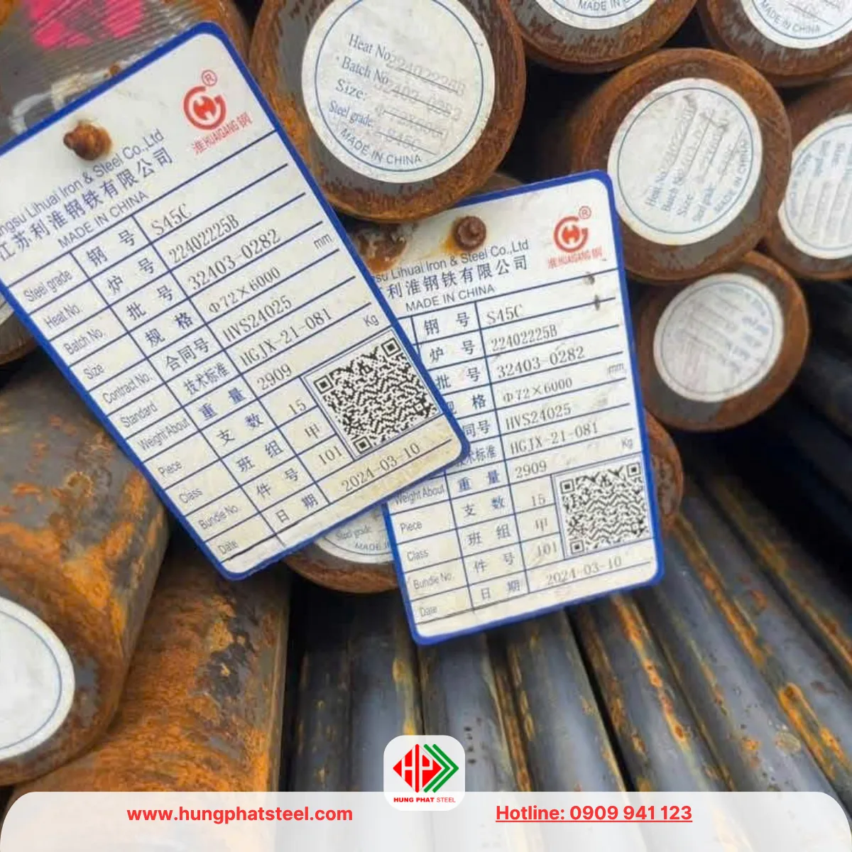 Thép tròn đặc S45C (Láp C45)