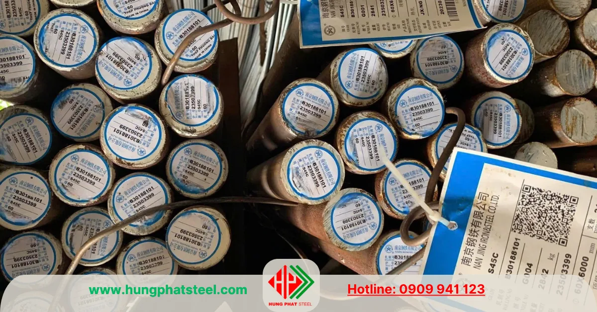 Thép tròn đặc S45C (Láp C45)