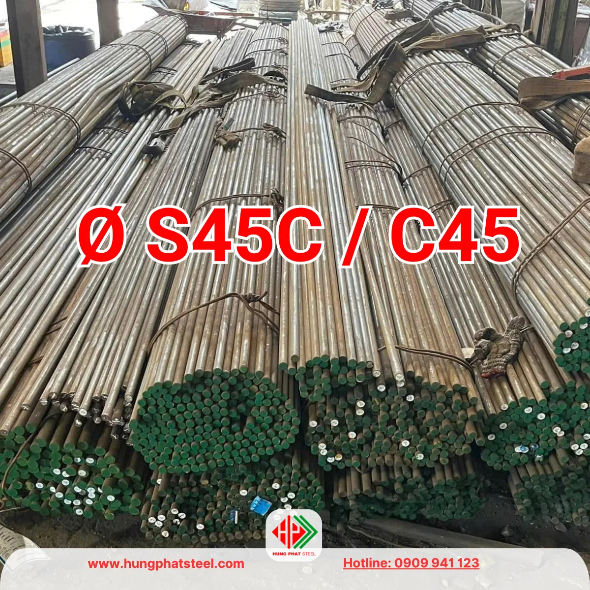 Thép tròn đặc S45C (Láp C45)