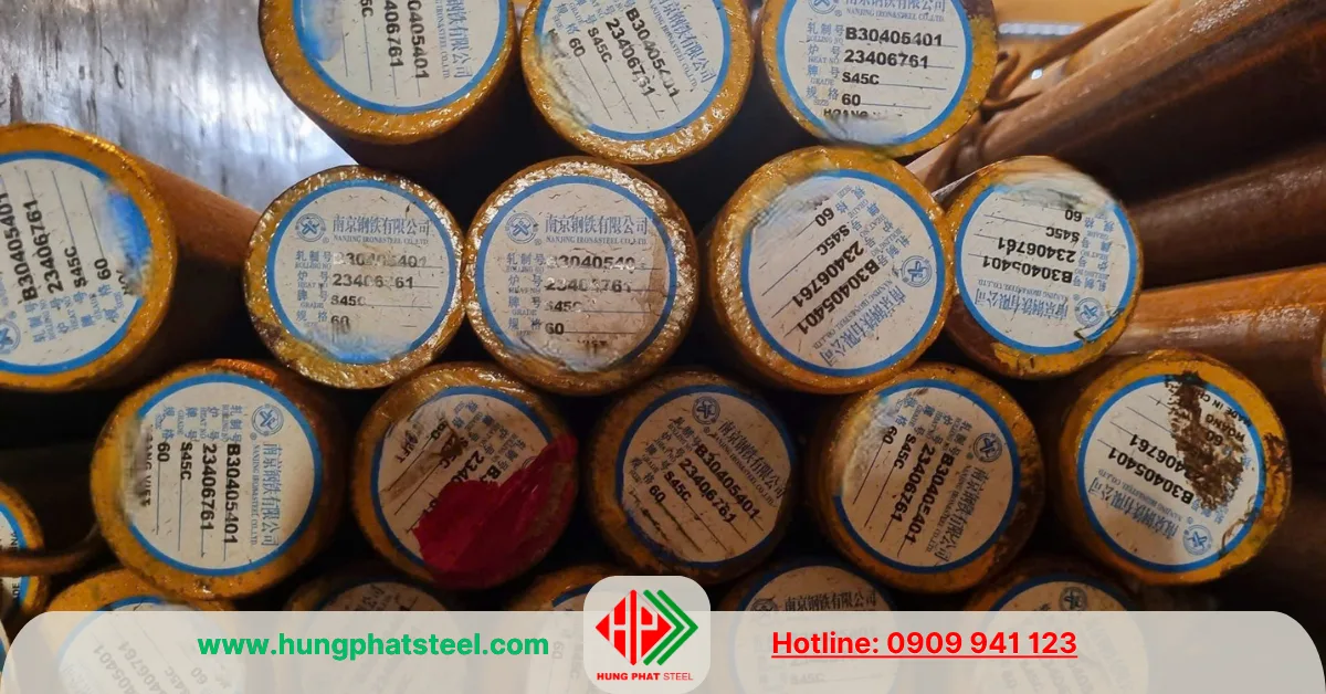 Thép tròn đặc S45C (Láp C45)