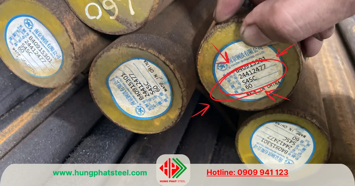 Thép tròn đặc S45C (Láp C45)