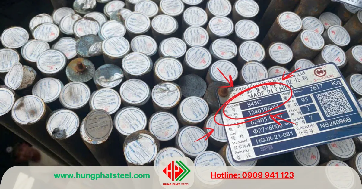 Thép tròn đặc S45C (Láp C45)