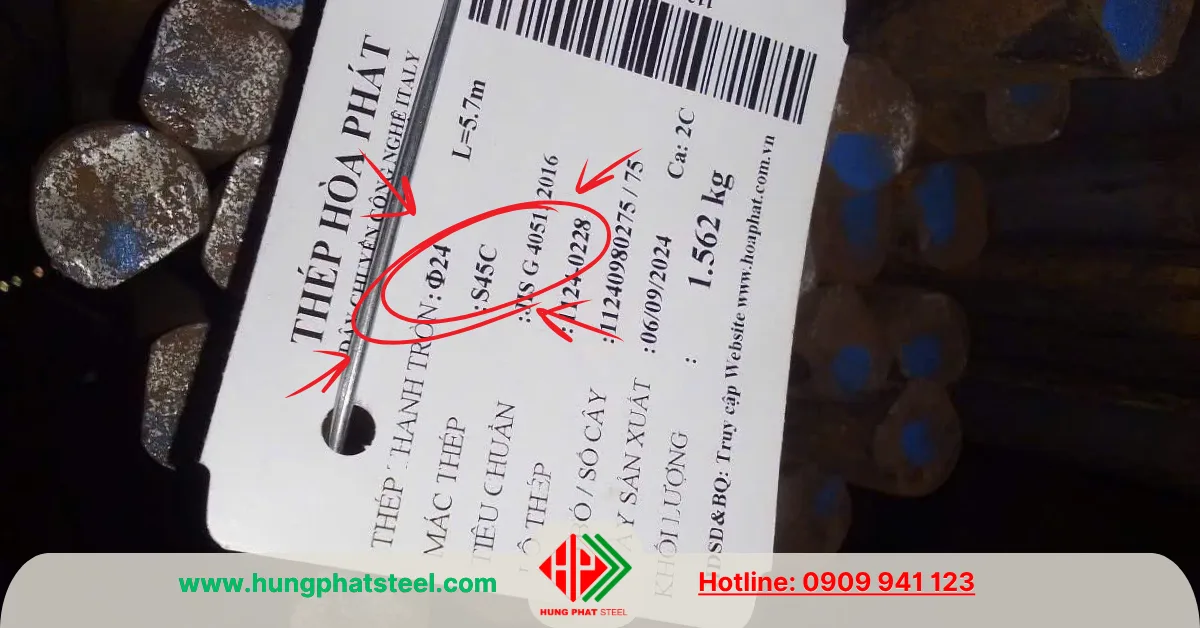 Thép tròn đặc S45C (Láp C45)