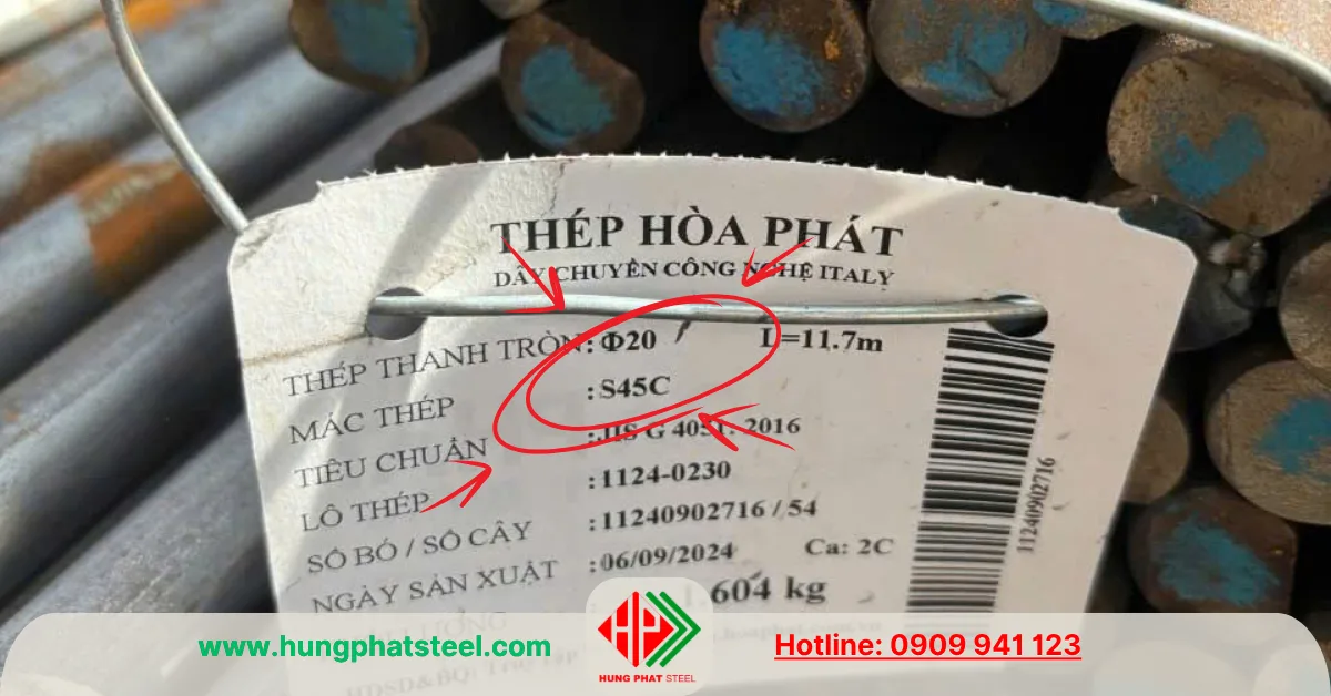 Thép tròn đặc S45C (Láp C45)