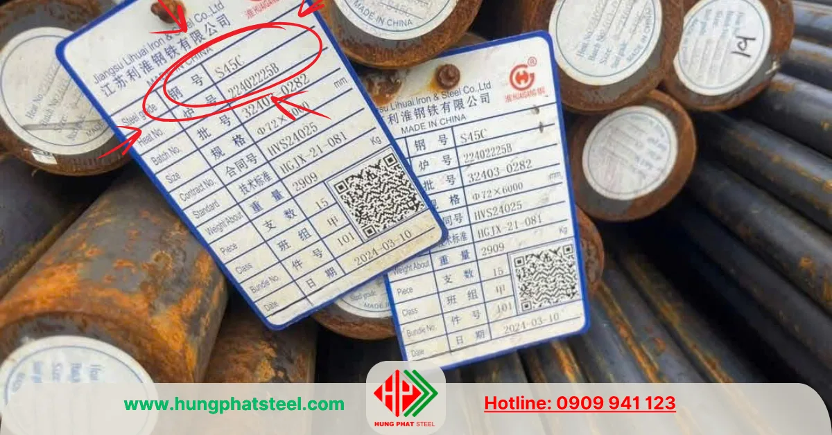 Thép tròn đặc S45C (Láp C45)