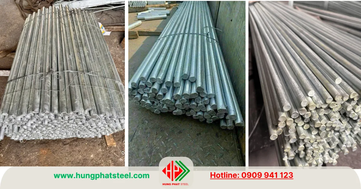 Thép tròn đặc SS400 mạ kẽm