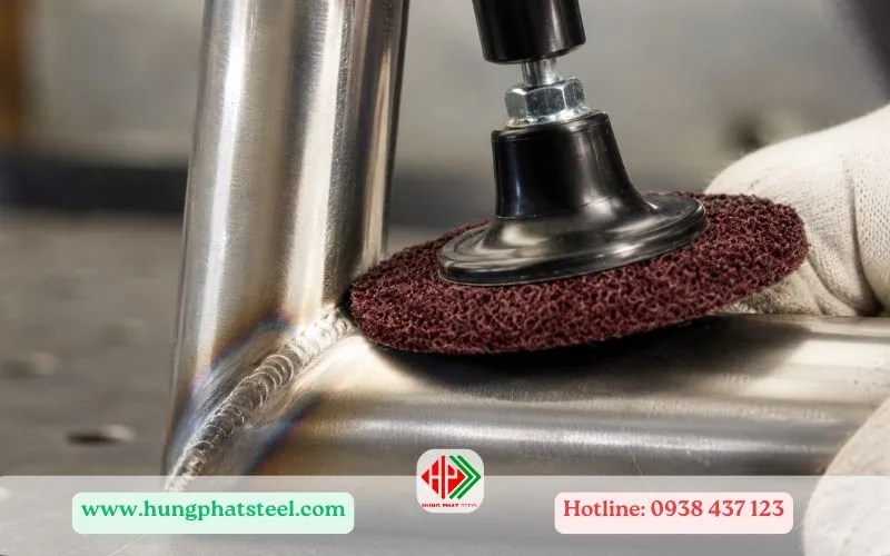 Đánh bóng bề mặt sau khi hàn ống vi sinh