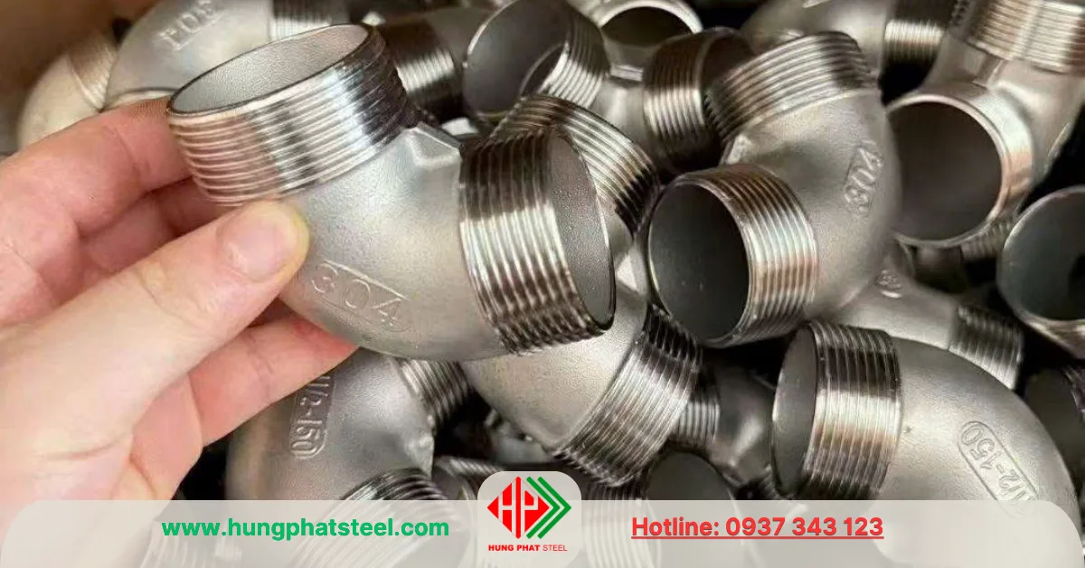 Co 2 đầu ren ngoài inox DN40