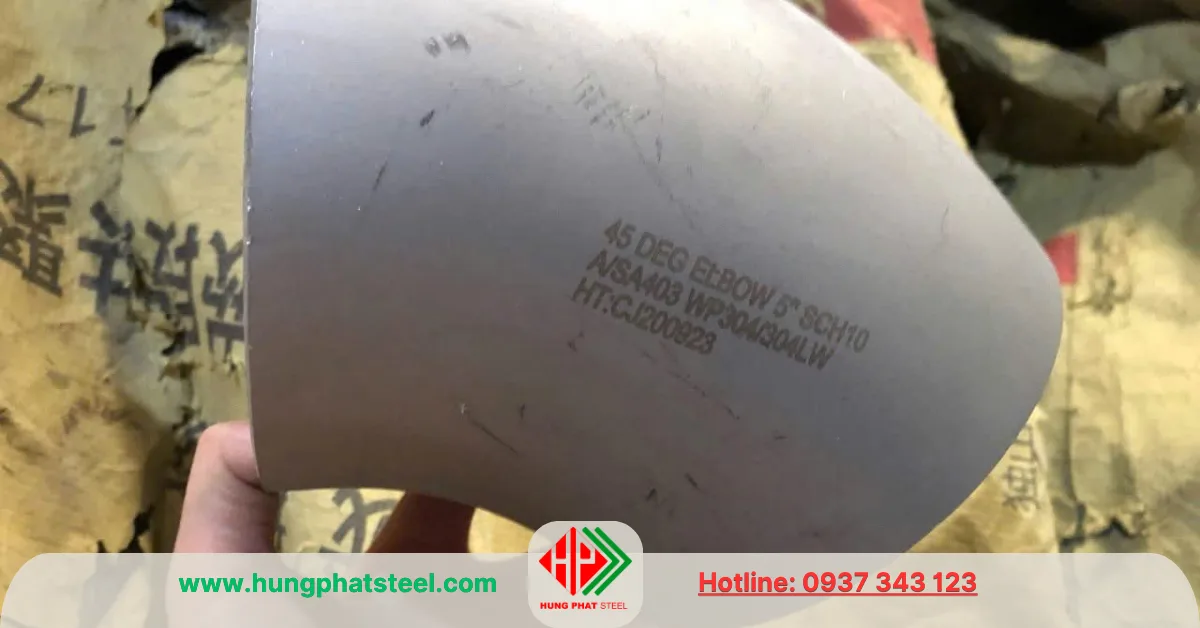 Co Hàn INOX DN125 (D141) (co lơi 45 độ)