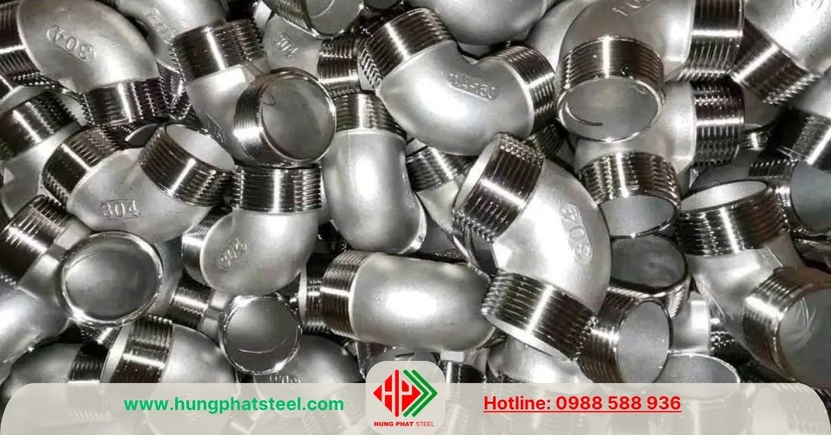Co inox 2 đầu ren ngoài DN32 (D42)