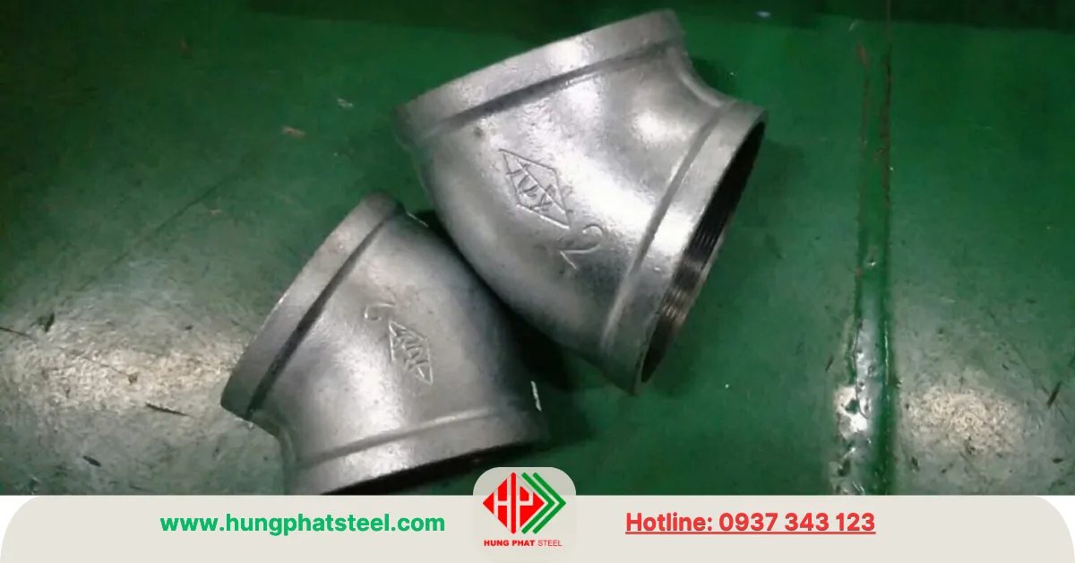 Co lơi 45 độ ren mạ kẽm DN50 (D60)