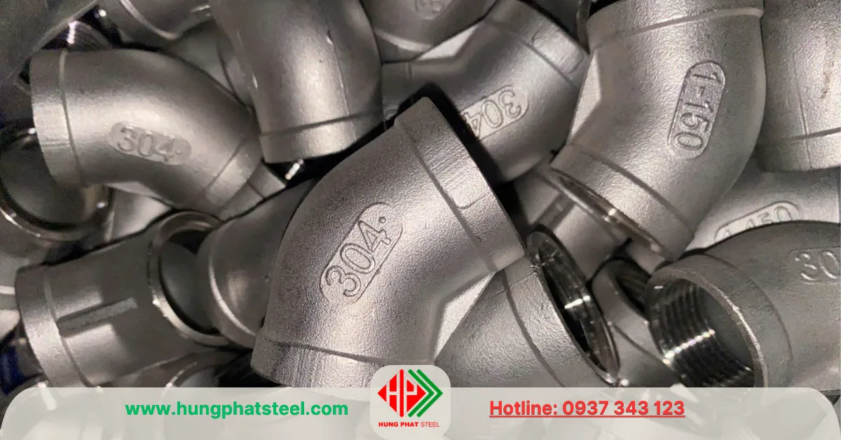 Co lơi ren inox 45 độ DN25