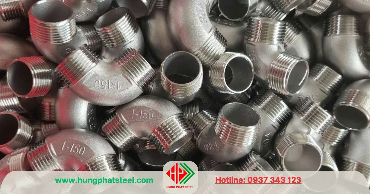 Co ren inox dn25 2 đầu ren ngoài