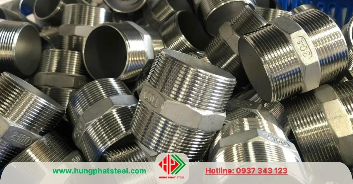 Kép 2 đầu ren inox 304 phi 60