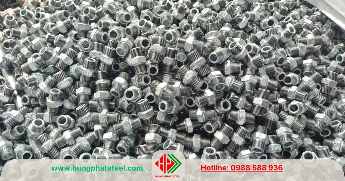 Kép Ren DN15 (2 đầu ren mạ kẽm D21)