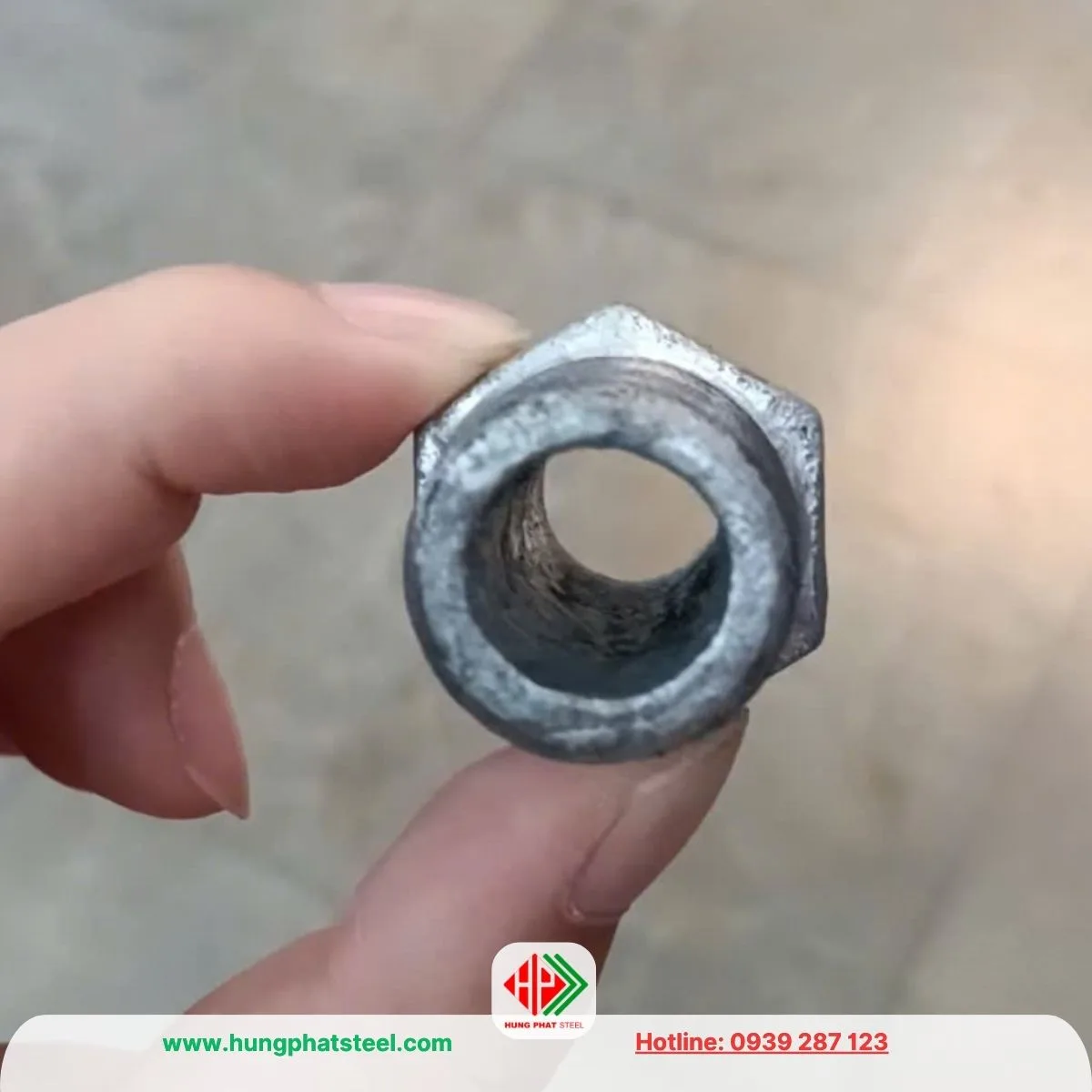 Kép Ren DN15 (2 đầu ren mạ kẽm D21)