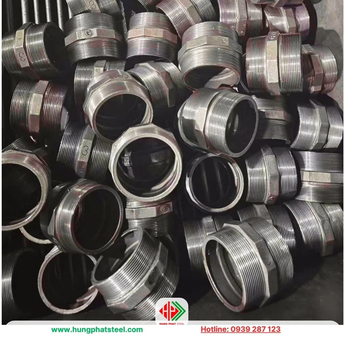 Kép Ren DN80 (2 đầu ren mạ kẽm D90)