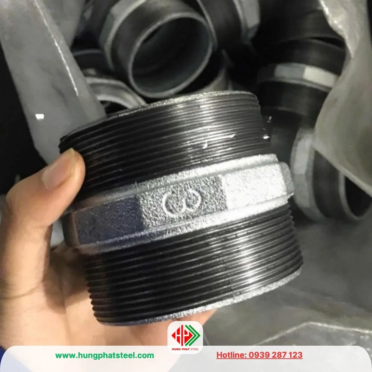 Kép Ren DN80 (2 đầu ren mạ kẽm D90)