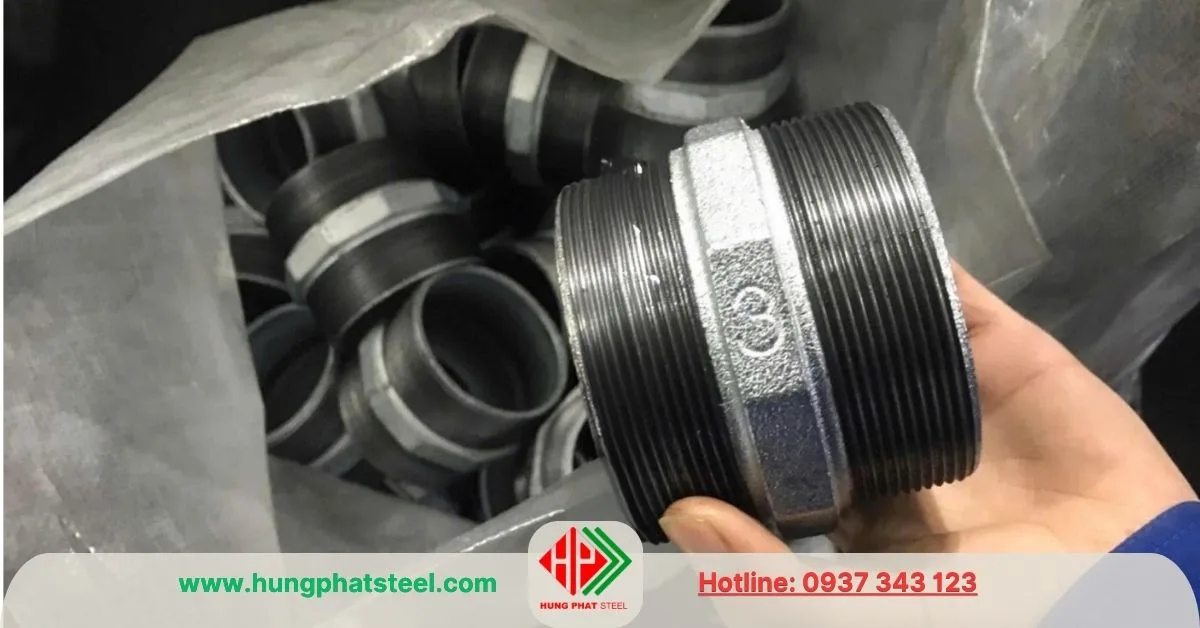 Kép Ren DN80 (2 đầu ren mạ kẽm D90)