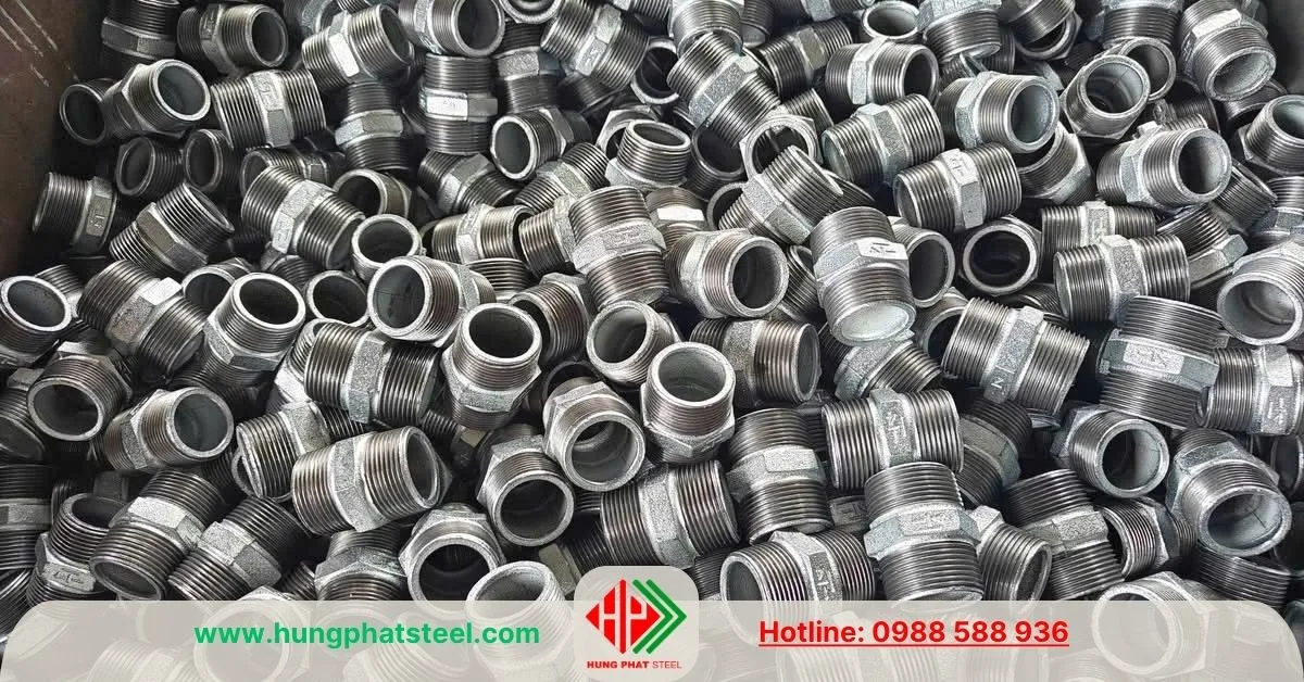 Kép Ren Mạ Kẽm DN32 (2 đầu ren ngoài D42)