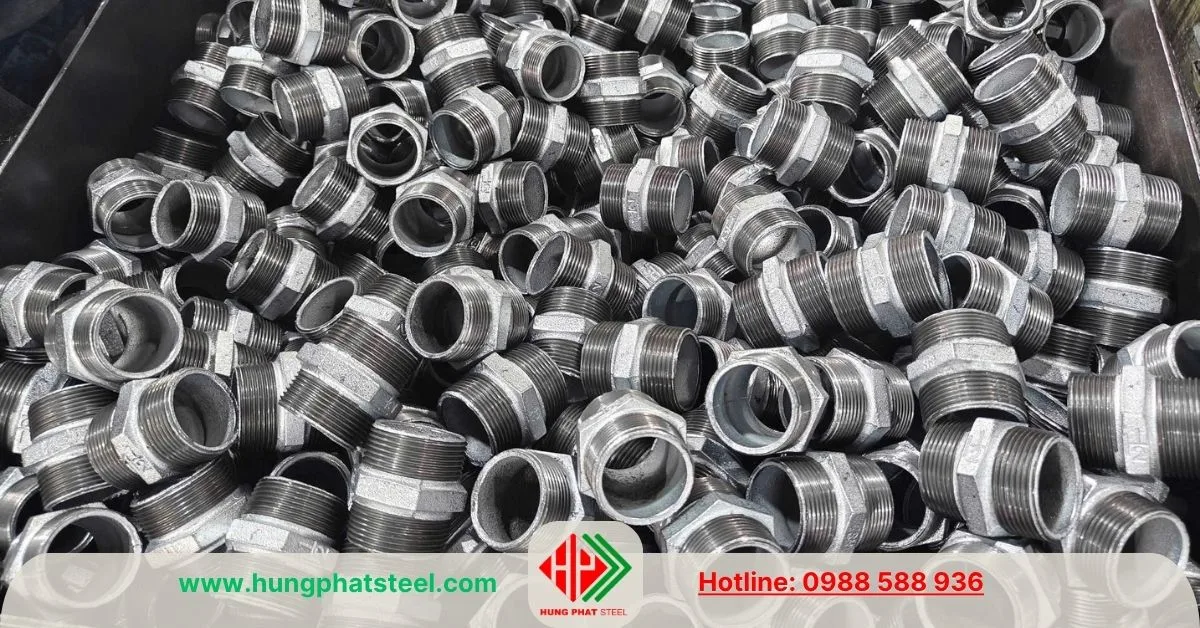 Kép Ren Mạ Kẽm DN40 (2 đầu ren ngoài D49)