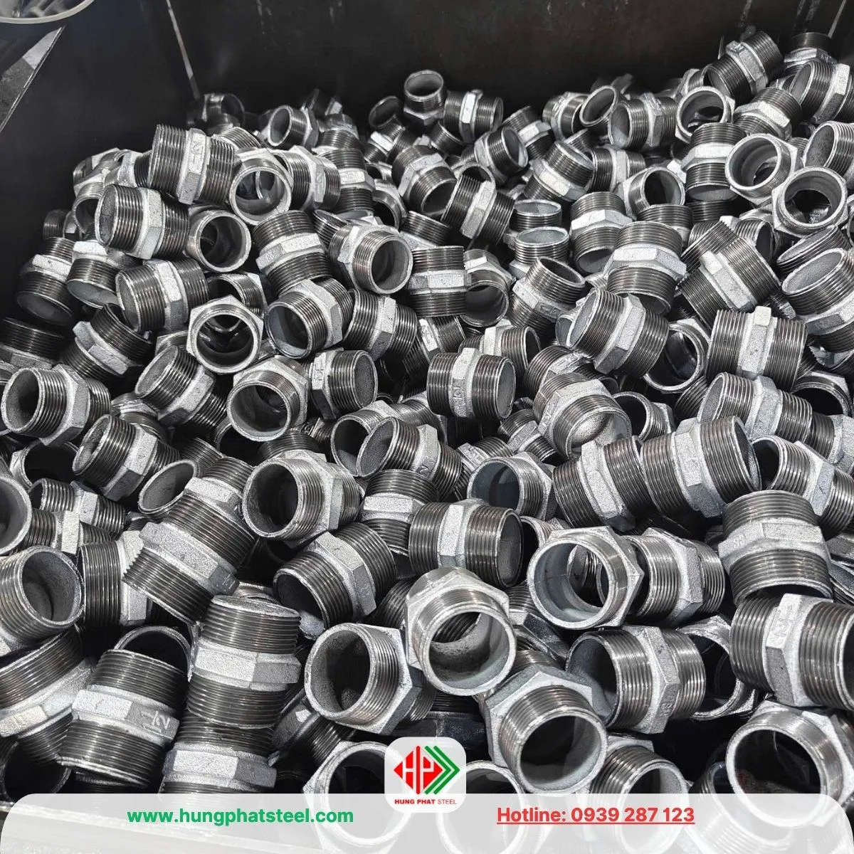 Kép Ren Mạ Kẽm DN40 (2 đầu ren ngoài D49)