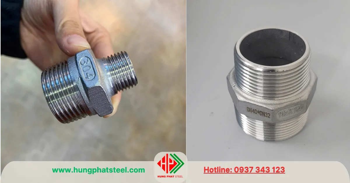 Kép giảm ren inox DN40