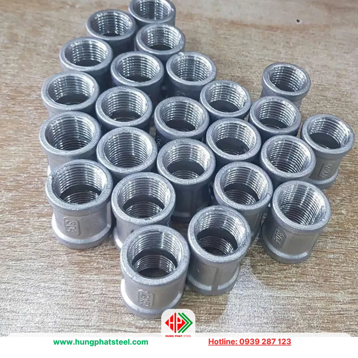 Măng Sông Ren INOX DN15 (D21)
