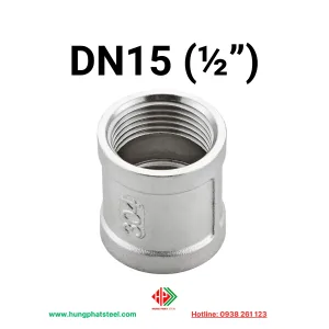 Măng sông ren INOX DN15 (D21)