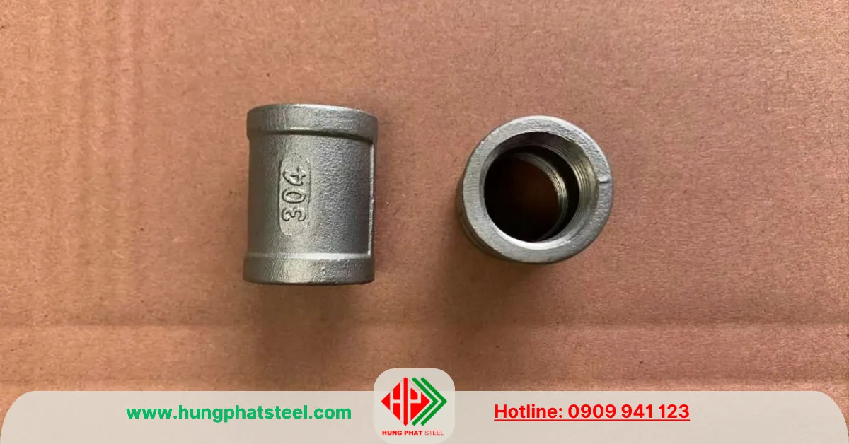 Măng sông ren INOX DN15 (D21)
