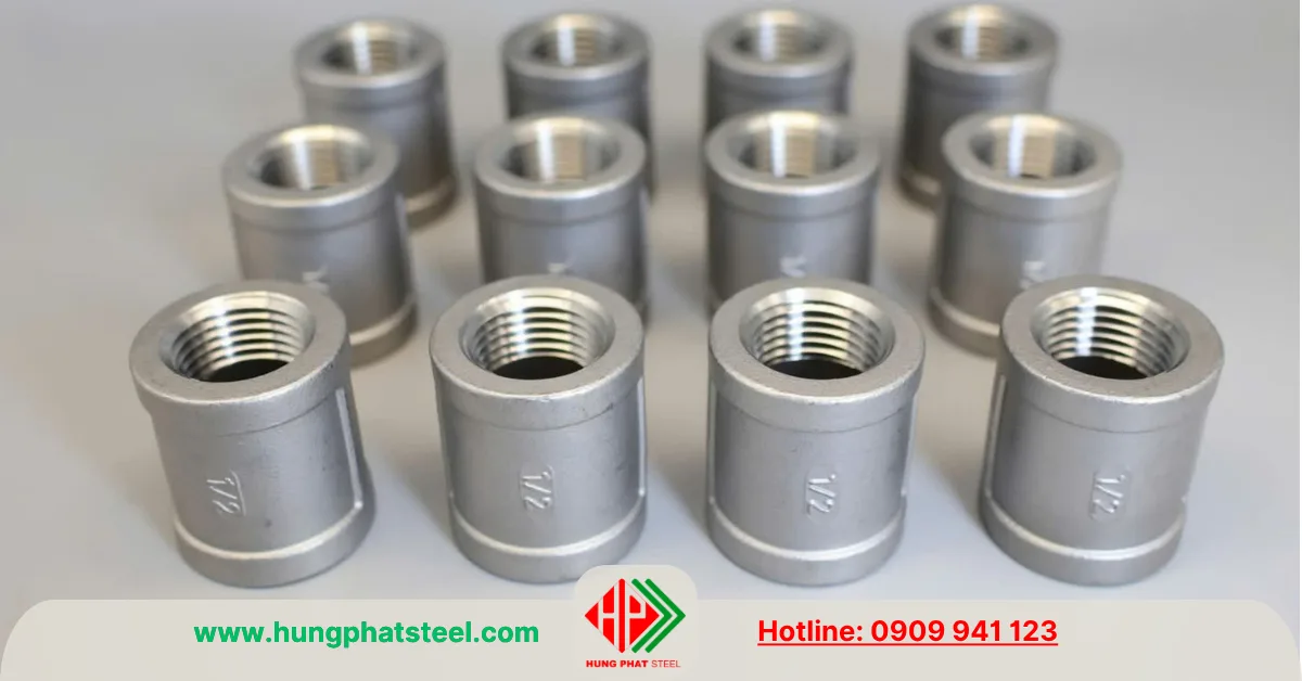 Măng sông ren INOX DN15 (D21)