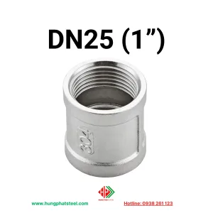 Măng sông ren INOX DN25 (D34)