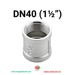 Măng sông ren INOX DN40 (D49)