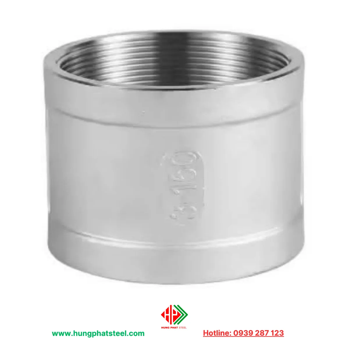 Măng sông ren INOX DN80 (D90)